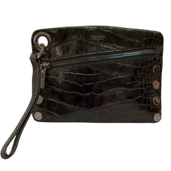 Hammitt Nash Small 2 Crossbody Wristlet Painted Rattle Snake Black Leather Bag - Picture 5 of 12